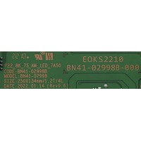 LED DRIVER PARA TV SAMSUNG / NUMERO DE PARTE BN9417422E / BN41-02998B-000 / BN9720146A / BN94-17422E / DISPLAY ST7461E03-3 VER.2.2 / 52455B / MODELO QN75QN800BFXZA CD02	